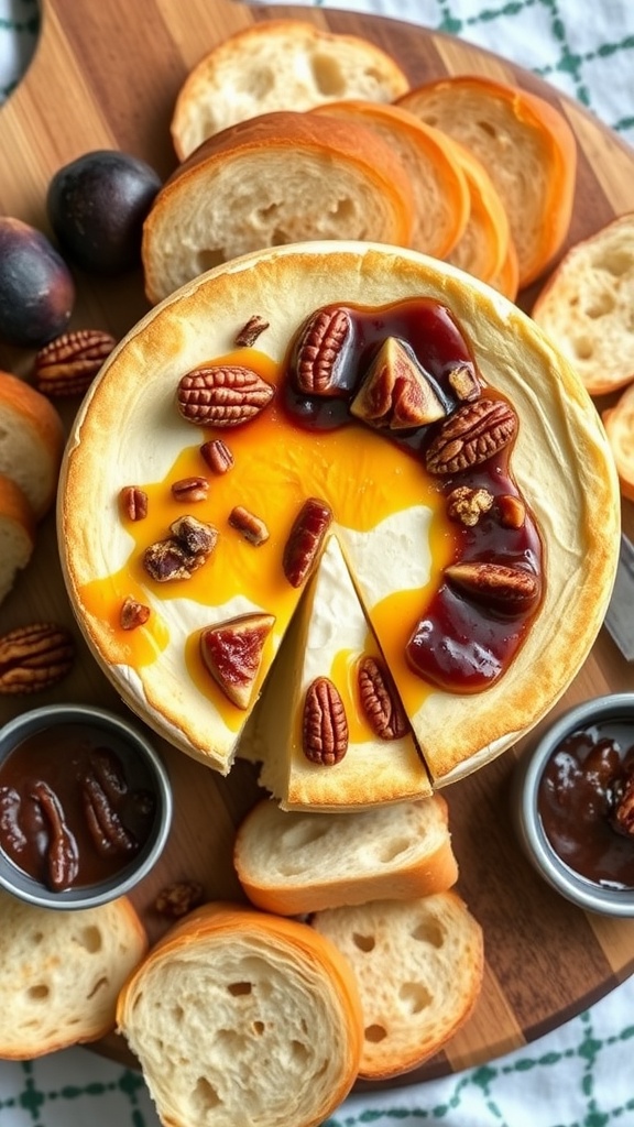 Baked Brie with Fig Jam and Pecans