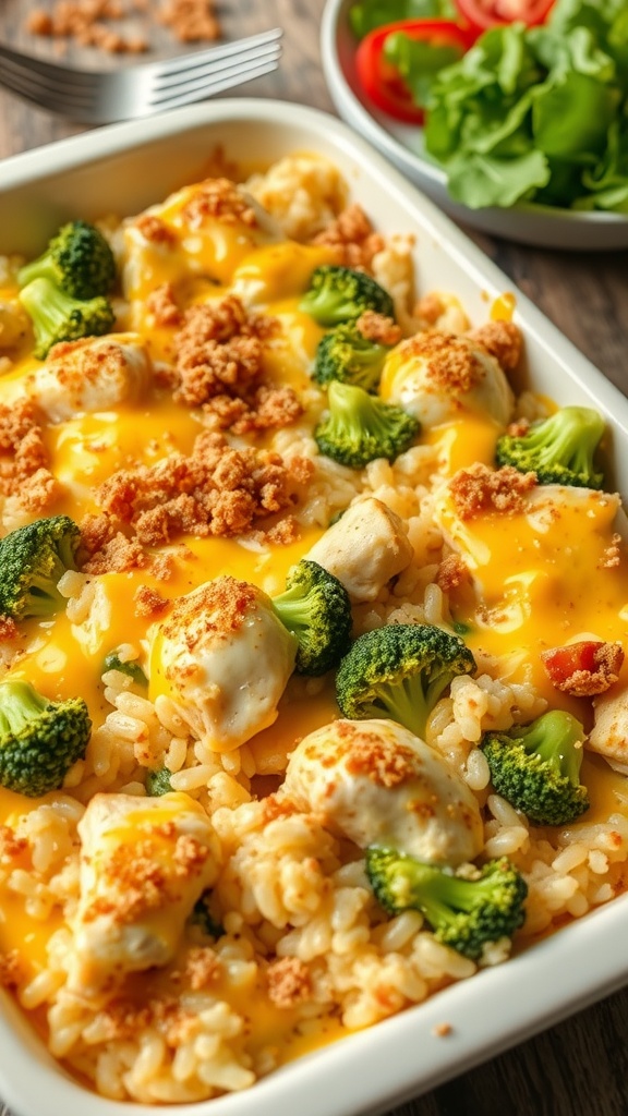 Cheesy Chicken and Broccoli Rice Casserole