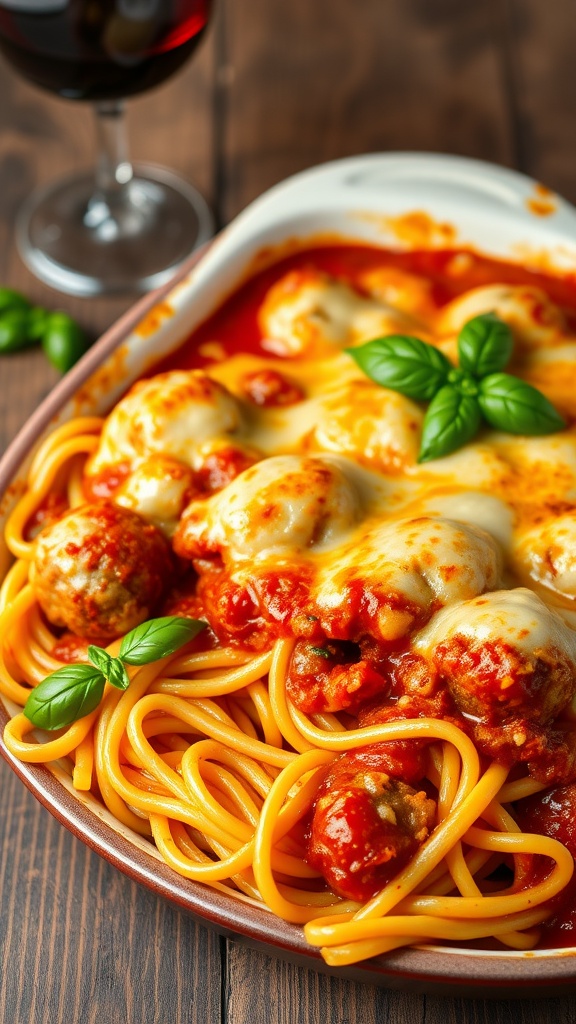 Classic Baked Spaghetti and Meatballs